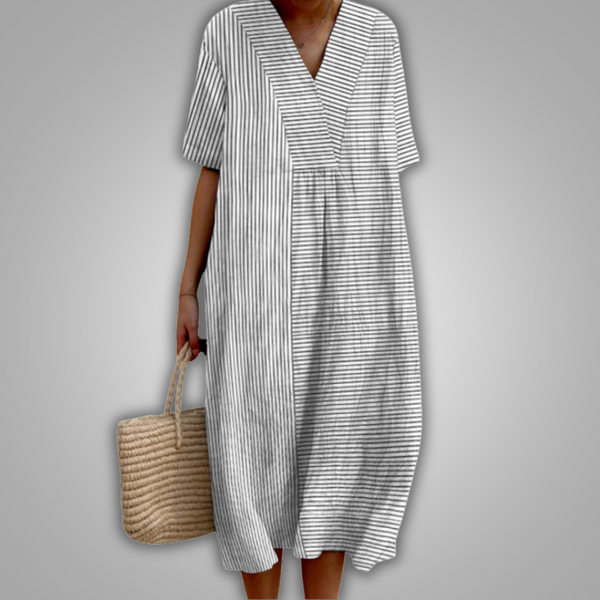 Ivana | Vestido moderno de rayas