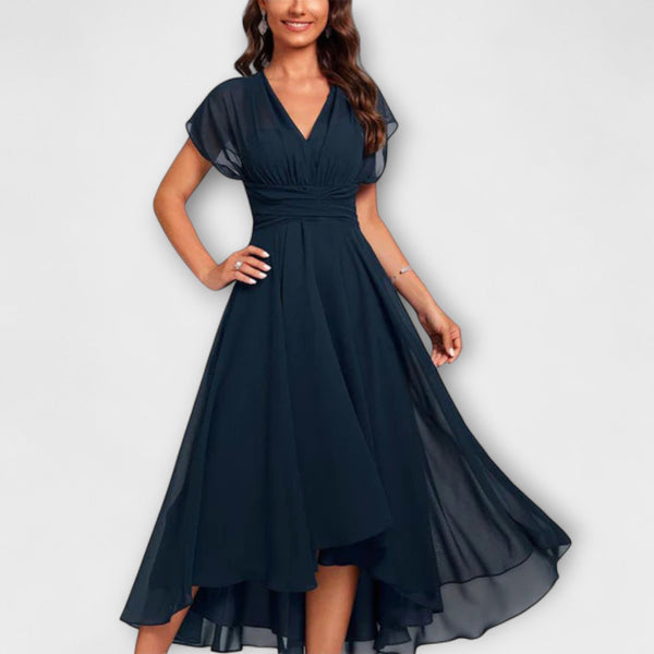 Christina - Vestido de corte evasé con escote en V