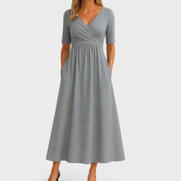 Adanery | Vestido cruzado con mangas cortas