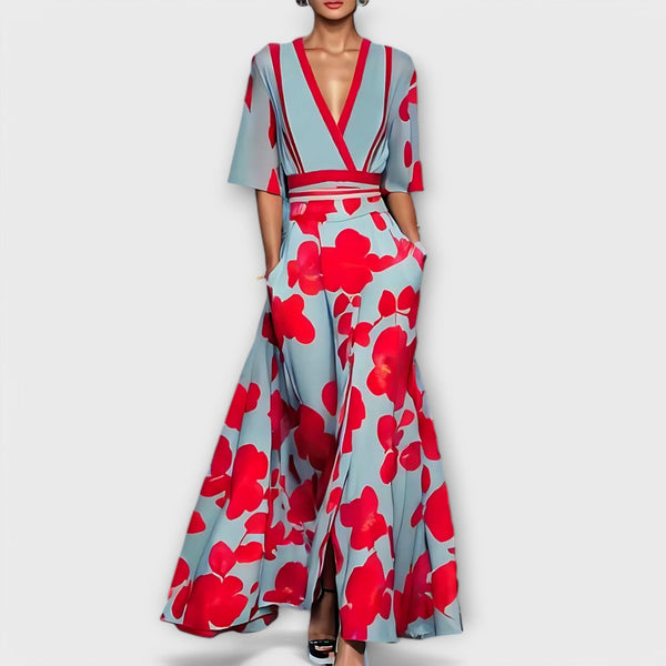 Elise - Elegante vestido de estuche floreado