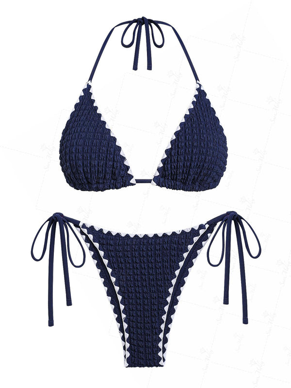 Cloe | Conjunto de bikini con lazos laterales y diseño triangular