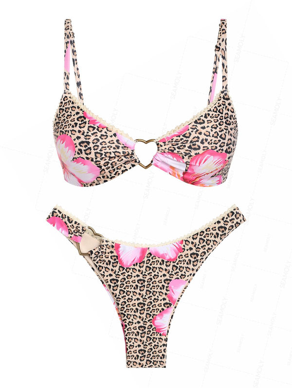 Aliz | Atrevido bikini metálico en forma de corazón