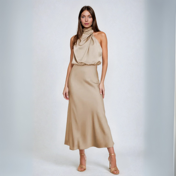 Quirina | Vestido largo con escote halter