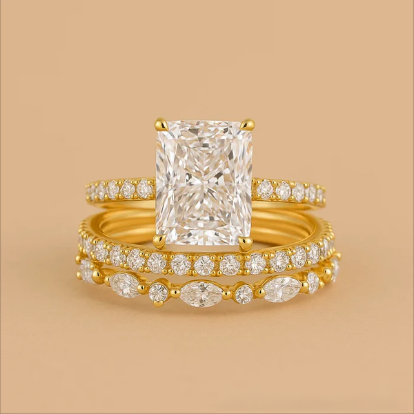 Manuela  | Juego de anillos de boda de 3 piezas