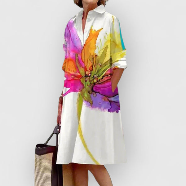 Tarah | Vestido blanco floreado