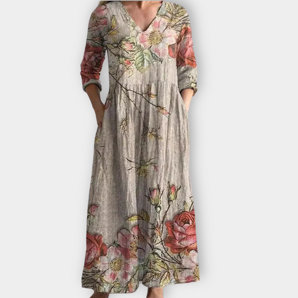 Tamara | Vestido boho maxi con estampado vintage