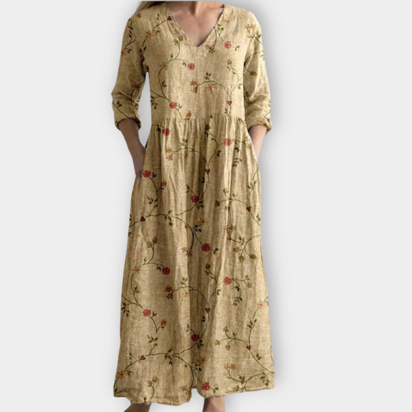 Vanesa | Vestido boho largo con diseño floral elegante
