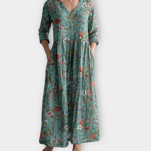 Fabiana | Vestido boho largo con estampado floral