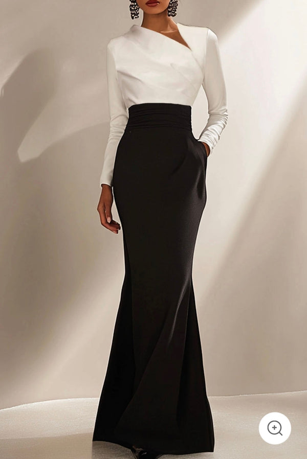Victoria | Vestido maxi elegante con mangas largas