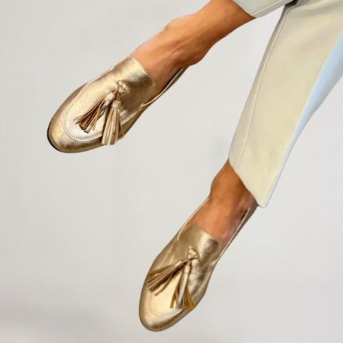 Jamira | Mocasines dorados para mujer