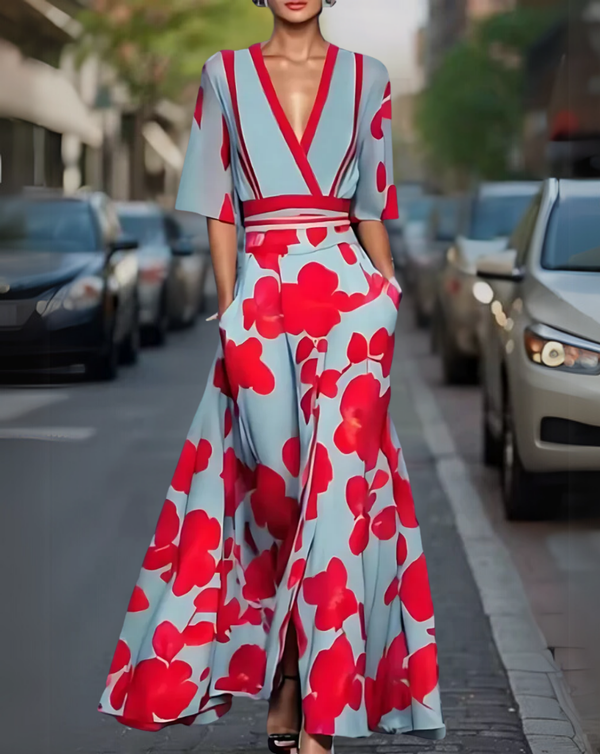 Eluney | Elegante vestido largo floral