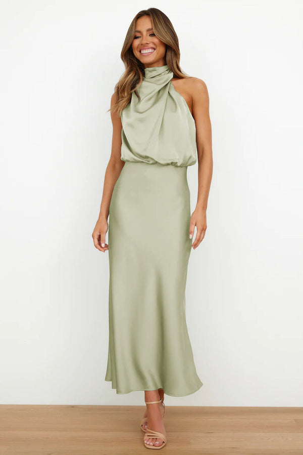 Elisia | Elegante vestido midi con cuello halter