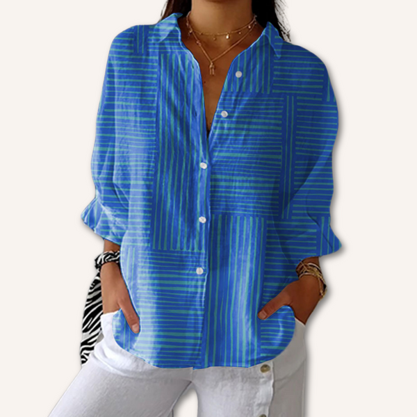 María™ | Camisa con estampado azul