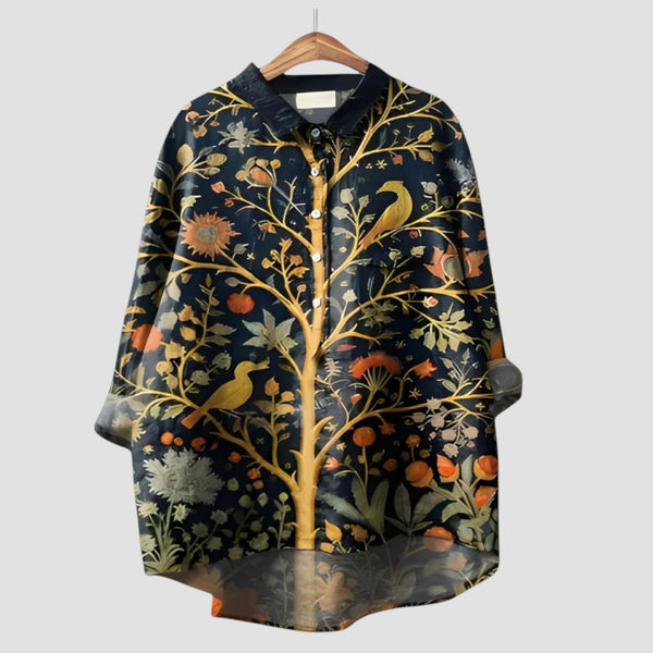 Leonora | Blusa con estampado de bosque encantado