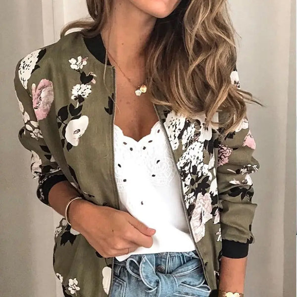 Hazel | Bomberjack con estampado de flores a la moda