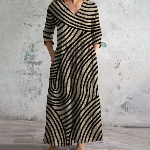 Kyla | Vestido maxi a rayas vintage