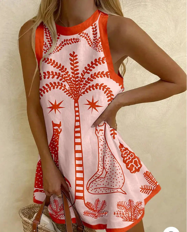 Vera™ | Minivestido con Palmas Tropicales