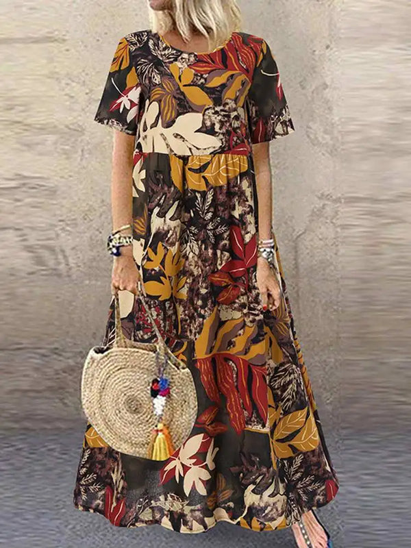 Suzie | Elegante vestido maxi con estampado juguetón