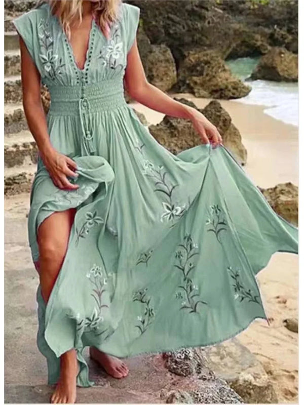 Zora | Vestido maxi bordado
