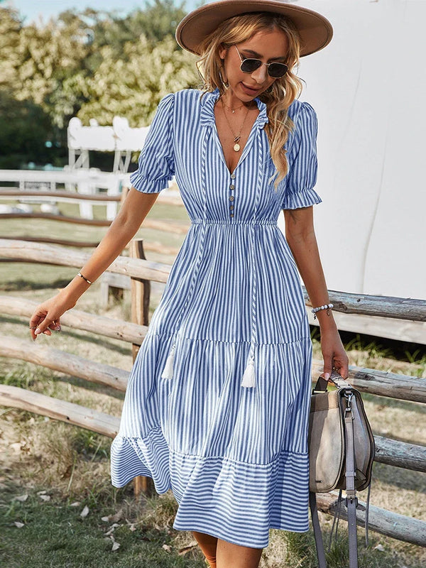 Laureen | Vestido encantador con rayas
