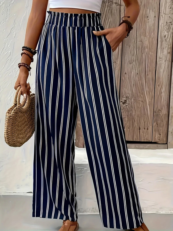 Abby | Pantalones de rayas elegantes con piernas anchas