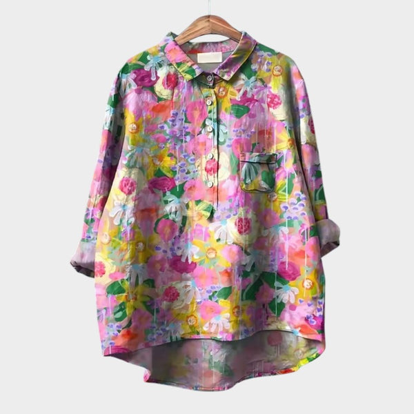 Vega | Blusa con estampado floral y extra comodidad