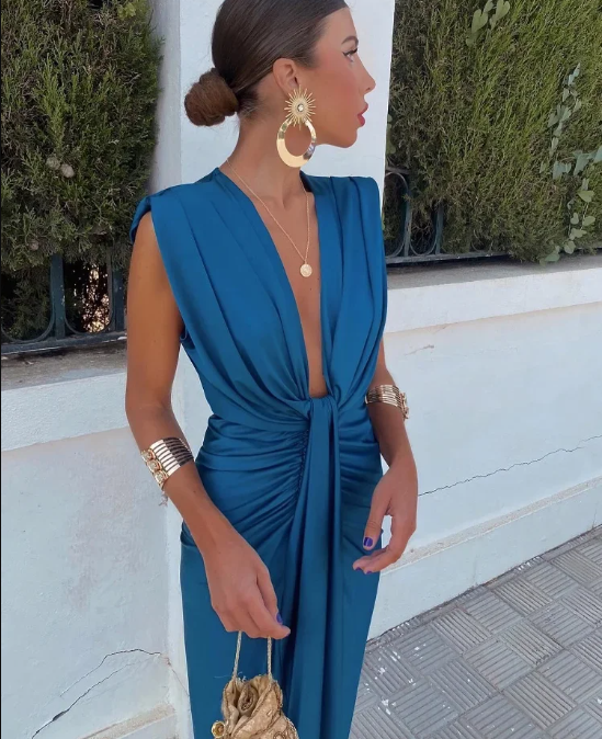 Ana™ | Maxivestido plisado