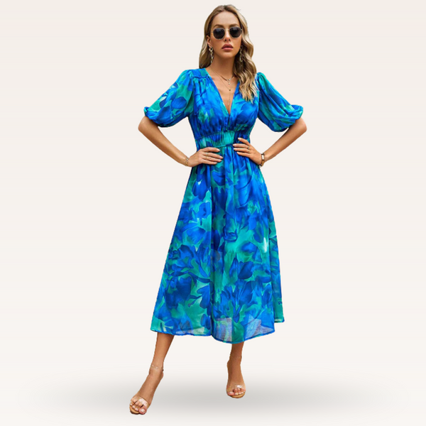 Wanda | Elegante Vestido Floral Midi