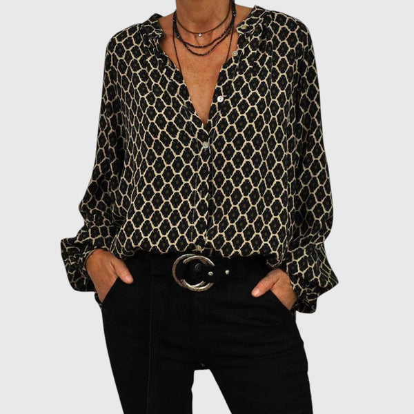 Fiorella | Camisa midi elegante de estilo relajado para mujeres
