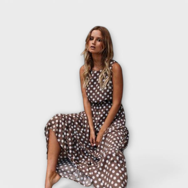 Danae - Vestido midi boho con lunares