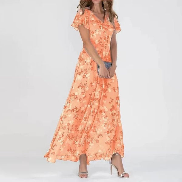 Kaitlyn | Elegante vestido maxi con estampado floral