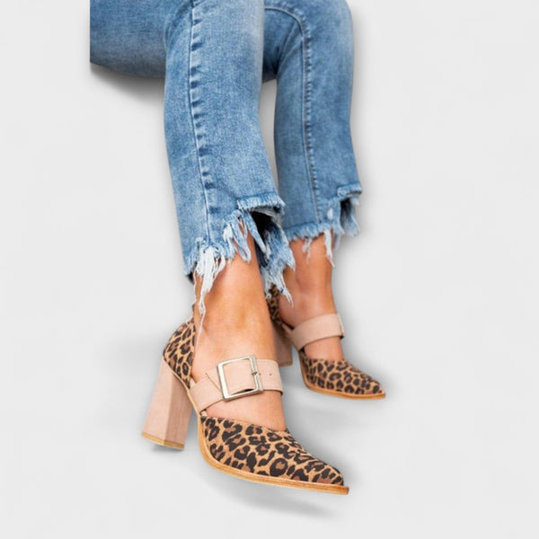 Avano -Sandalias de Tacón con Estampado de Leopardo